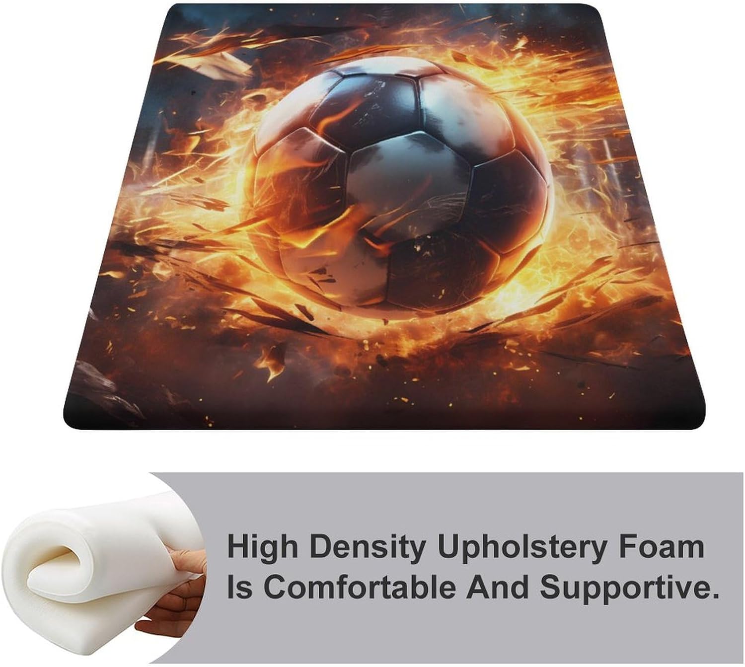 Football Ball Print Floor Pillow Meditation Yoga Cushion Square Chair Cushion Pillows Seating for Adults