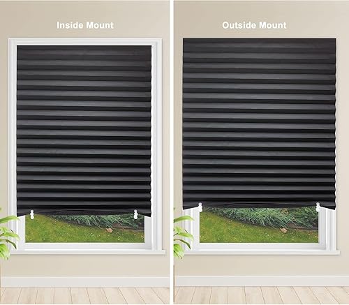 Vista 24 de MYshade Paquete de 6 persianas de papel opacas temporales para ventanas, persianas plisadas de papel con adhesivo, sin herramientas, sin Negro