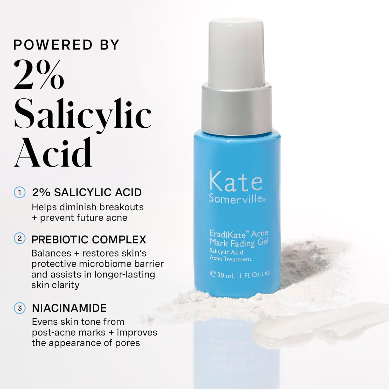 Kate Somerville EradiKate Acne Mark Fading Gel - Salicylic Acid Acne Treatment - Visibly Reduces Acne Scars, Clears Skin & Prevents Breakouts, 1 Fl Oz