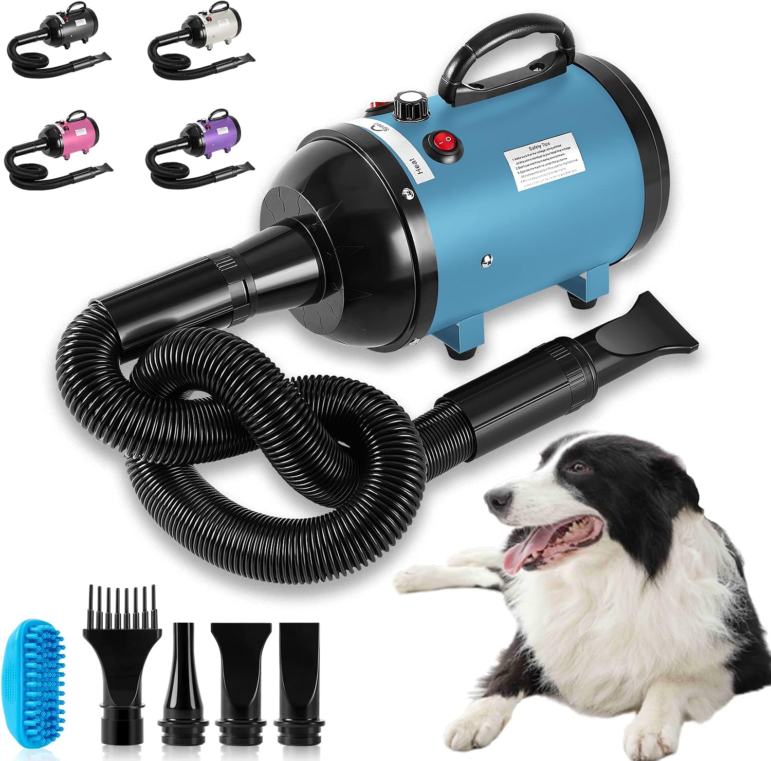 NESTROAD Dog Dryer High Velocity Dog Hair Dryer,4.3HP/3200W Dog Blower Grooming Force Dryer with Stepless Adjustable Speed,Professional…