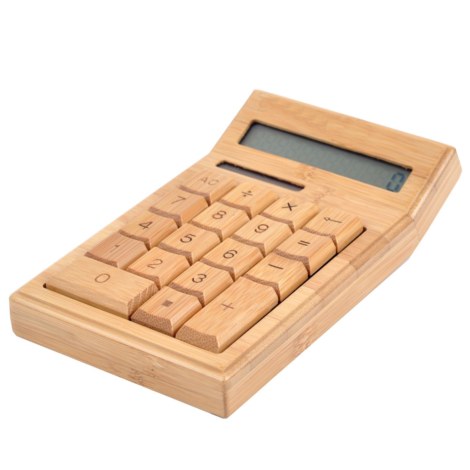 Amazon | 木製 電卓/電卓/竹 電卓/ソーラー電池/押しやすい/オシャレ