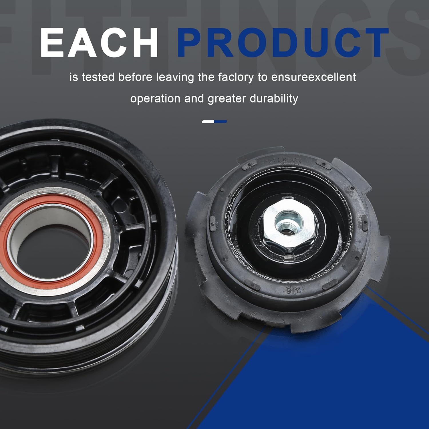 4H0260810B 8T0260805E AC Compressor Clutch Pulley 115MM Compatible with Audi A4 Avant A5 Quattro A6 A7 Q5 Q7 VW Touareg Porsche