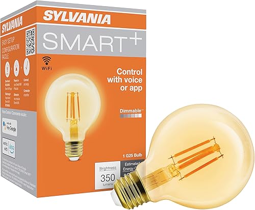 Miniatura 12 de Sylvania WiFi LED Smart ST19 RGBW - Bombilla de filamento de color y acabado ámbar, 7 W eficiente, para Alexa/Google Assistant, 2000 K, no requiere