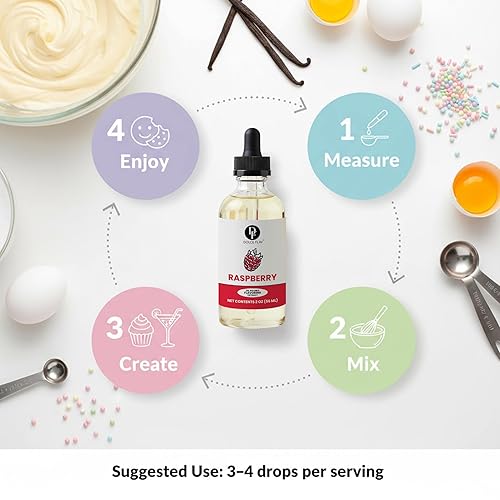 Miniatura 6 de Dolce Flav Raspberry Extract – 2 Ounce Oil-Soluble Kosher, Sugar-Free, Concentrated Raspberry Flavoring for Chocolates, Candies & Baking, Includes