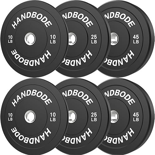 Rubber Weight Plates, Olympic Bumper Plate Set 2-Inch, 45100 110160190260300 lb Barbell Weights for Home Gym, Colored Standard Strength Training