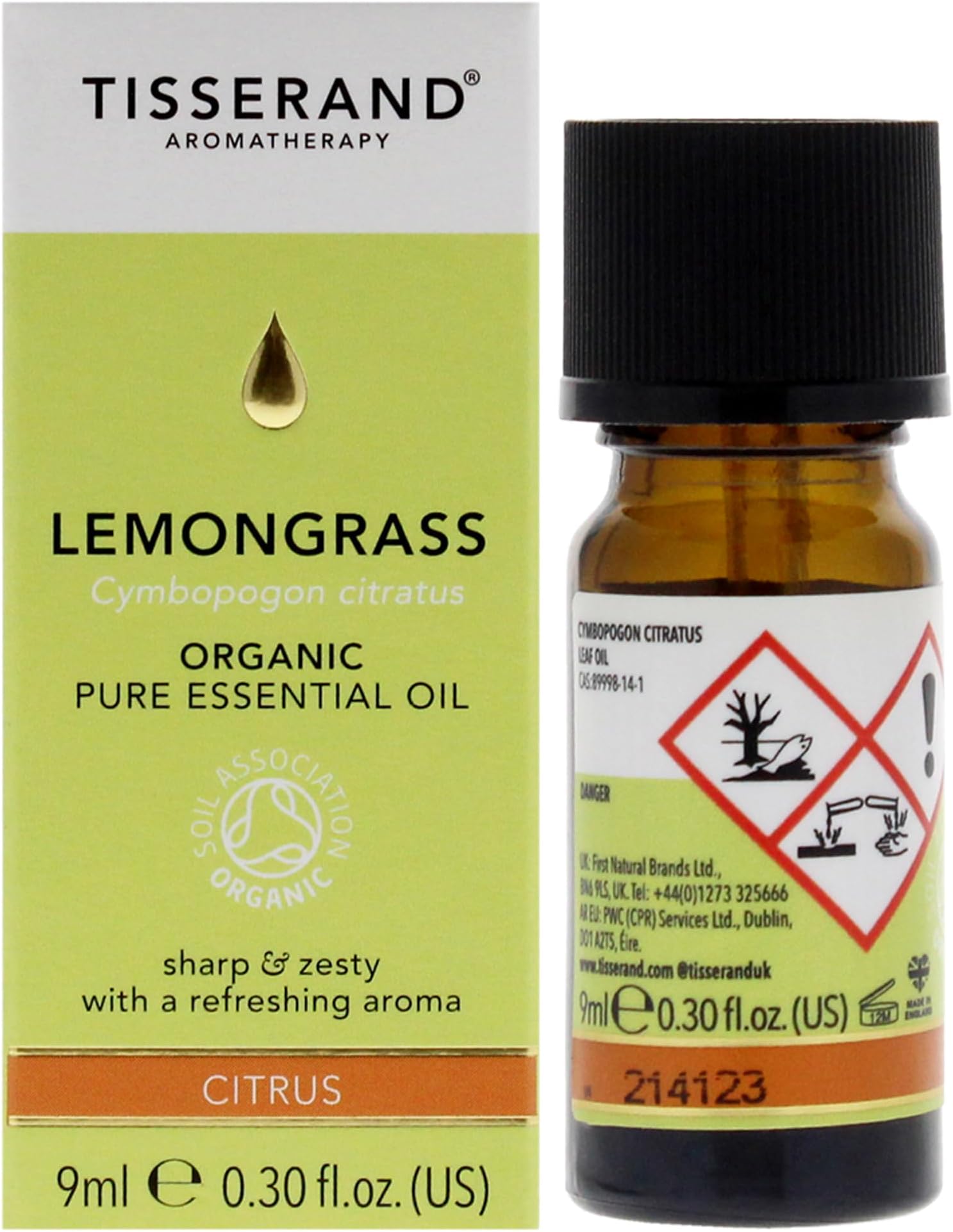 Organic Pure Essential Oil - 100 Percent Natural - Essential Oils for Diffusers for Home - Vegan and Cruelty Free - Lemongrass - 0.3 oz