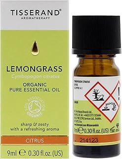 Aromatherapy - Organic Lemongrass Essential Oil, Massage Oil - Organic Lemongrass, Bath Oil, Aromatherapy Oil - 100% Pure and Natural Essential Oil - 9 ml