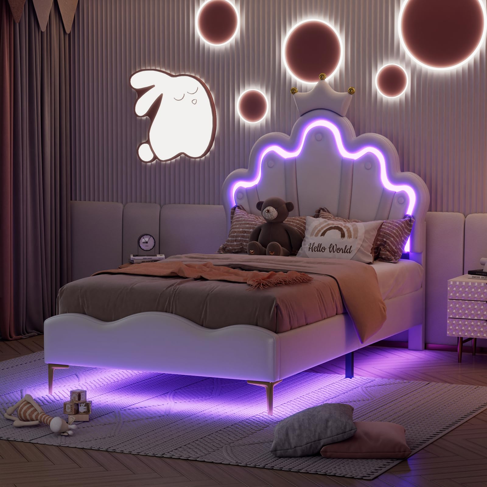 Letto Imbottito Per Ragazzi, Struttura Letto Con Rete A Doghe E Testiera Regolabile Letto Imbottito In Beige 86228220
