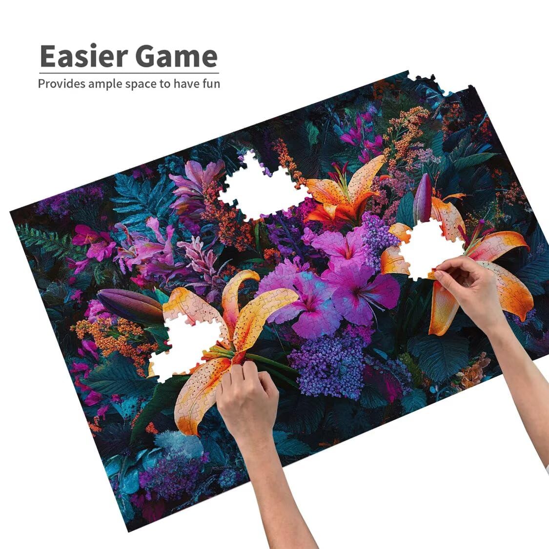 Puzzle z kwiatami 5000 sztuk dorośli natura, niemożliwe wyzwanie gra układanka, wyjątkowa atrakcyjna gra wyzwanie idealna do rodzinnego wypoczynku, nastolatków i kobiet - Pudełko na prezenty L-59