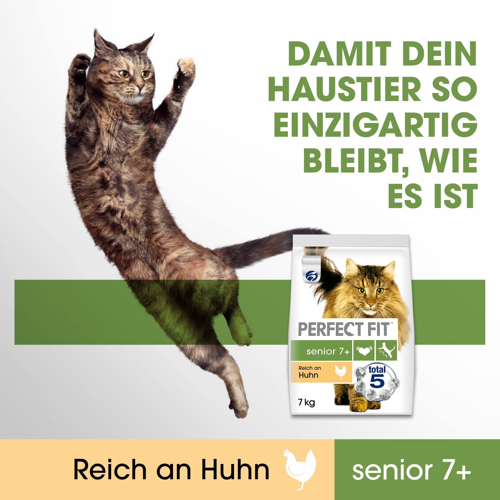 Perfect Fit Senior 7+ – Trockenfutter für ältere Katzen ab 7 Jahr – Huhn – Unterstützt die Vitalität – 7 kg