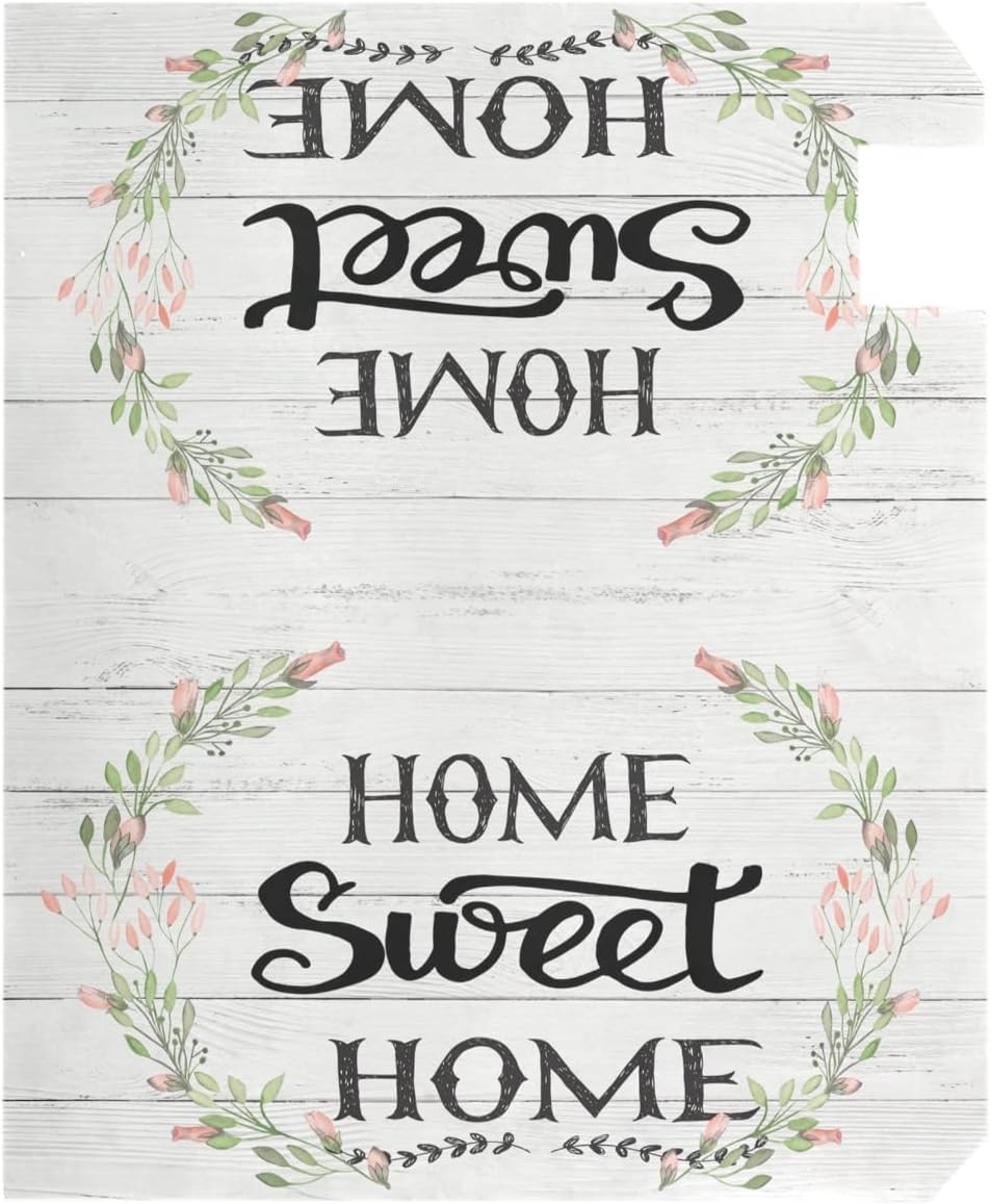 Home Sweet Home Mailbox Cover Standard Size Spring Flowers Wreath White Wood Printing Magnetic Mailbox Covers Post Wraps Letter Box Cover Garden Yard Outdoor Decorations 25" L x 21" W