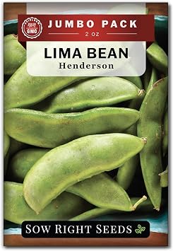 Sow Right Seeds- 140 Henderson Bush Lima Bean Seed for Planting Bulk Jumbo