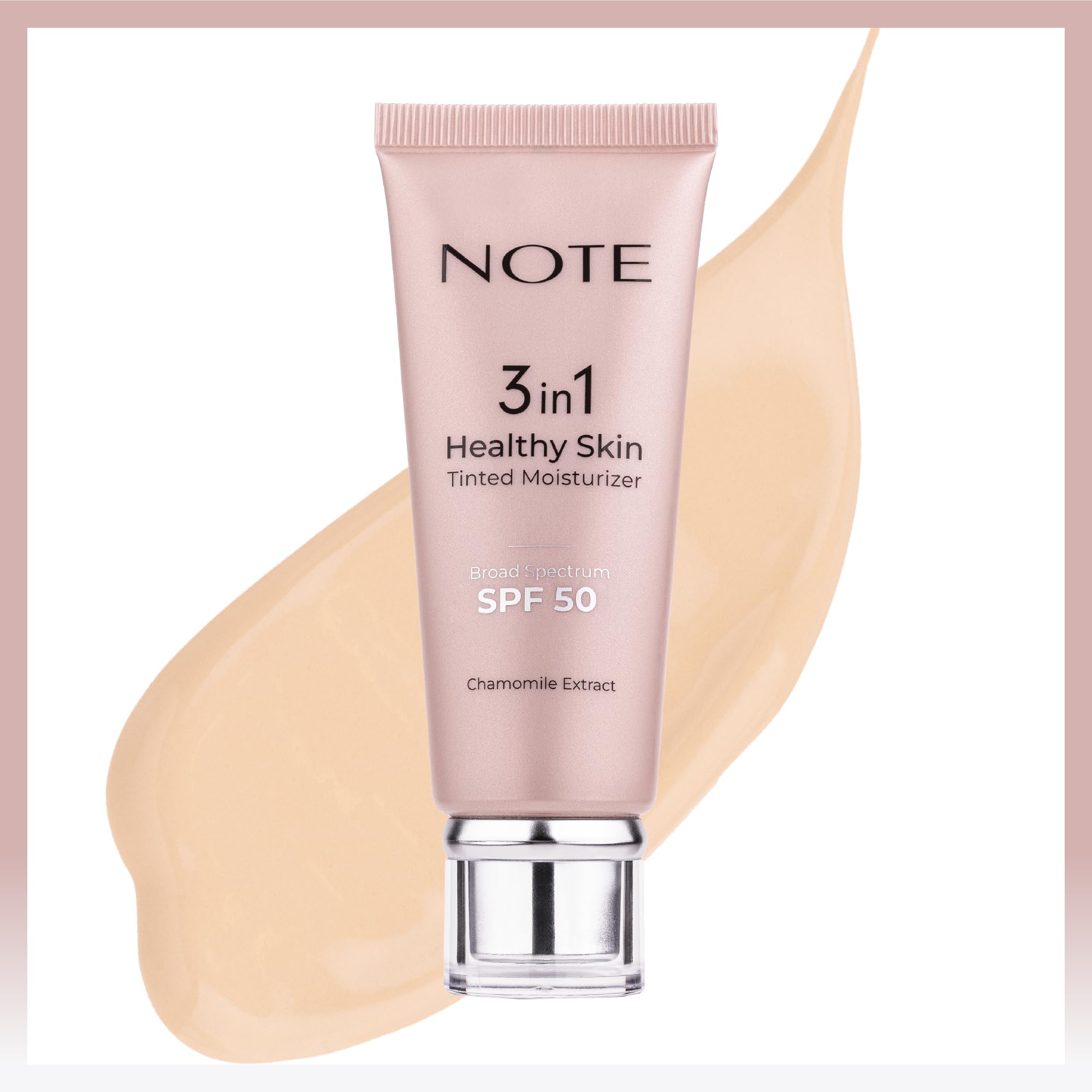 Note Cosmetics 3 in 1 Healthy Skin Light Tinted Moisturizer 50 SPF Renk Ton Eşitleyici Aydınlatıcı Krem, 00 Açık Ton