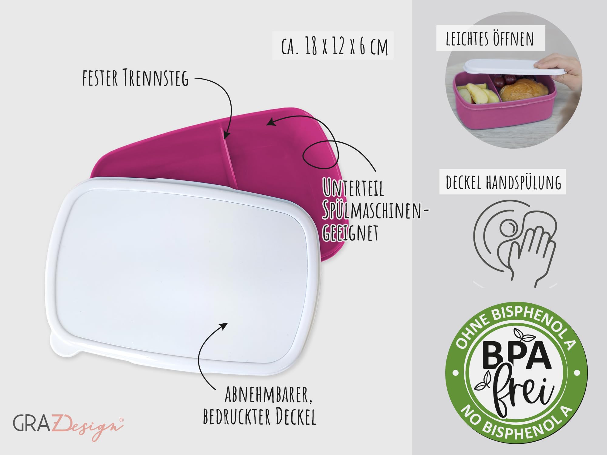 Brotdose Mit Pferde-Motiv & Namen Alina – Individuelle Vesperbox Für Mädchen