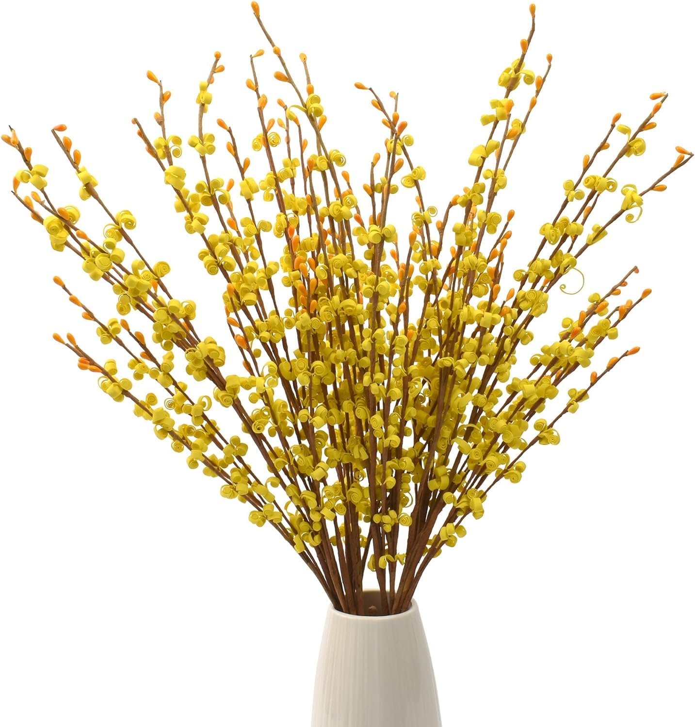 Jasmin artificiel jaune lot de 6 branches de 74 cm pour grand vase