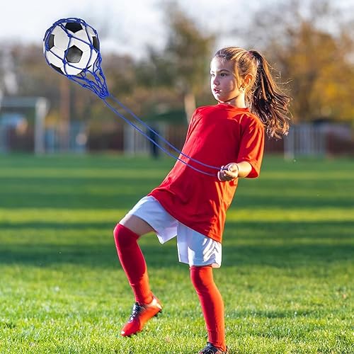 Miniatura 7 de 3 Packs Football Kick Trainer, Soccer Return Trainer Net Fits Ball Size 3, 4, 5, Hands-Free Football Kick Throw Solo Practice Training Aid,