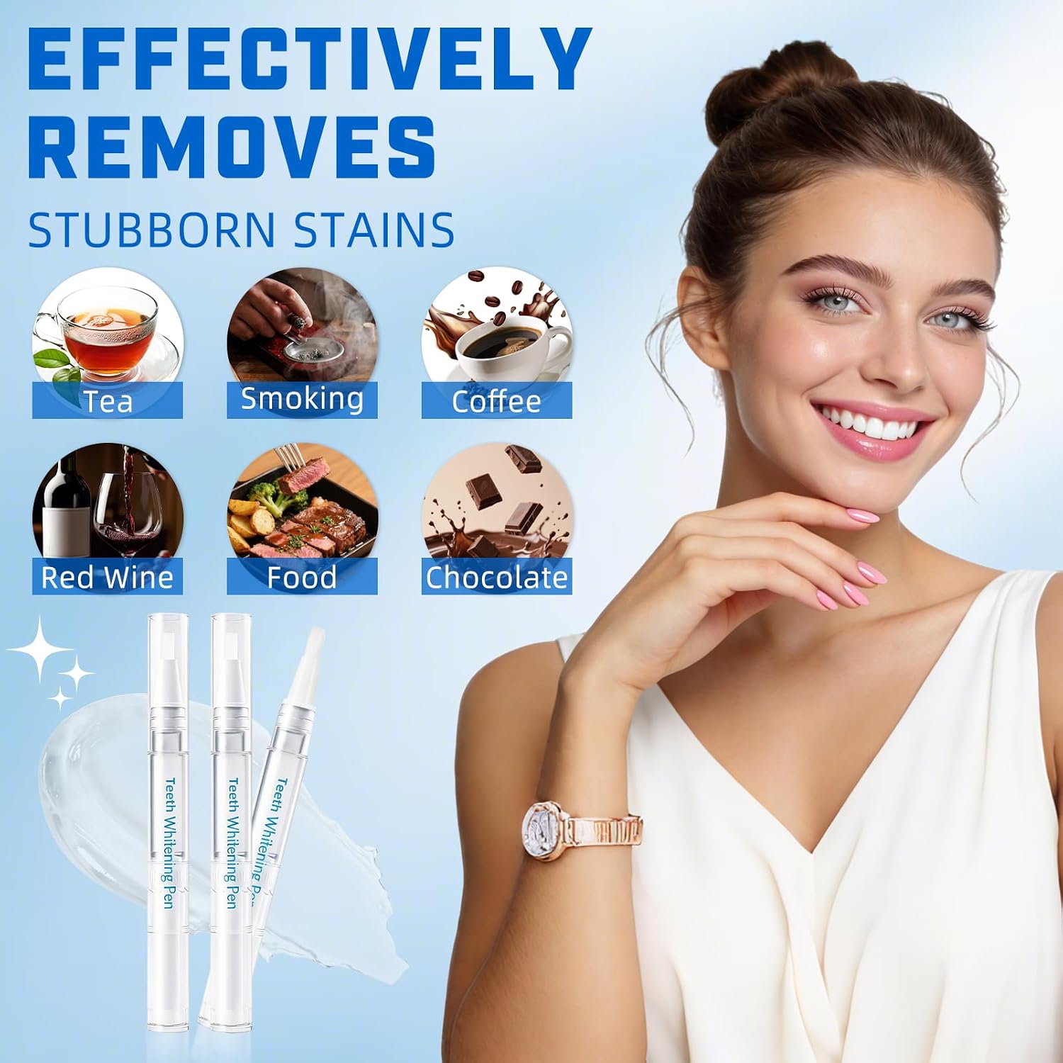 Teeth Whitening Pen Kit with Whitening Gel Mint | Stain Removal, Non-Sensitive Formula