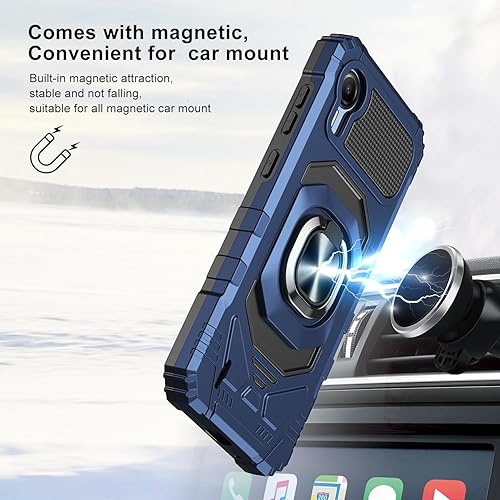 Miniatura 5 de Funda compatible con Cricket Debut S2, Att Calypso 4, con protector de pantalla de vidrio templado, cubierta protectora resistente a prueba