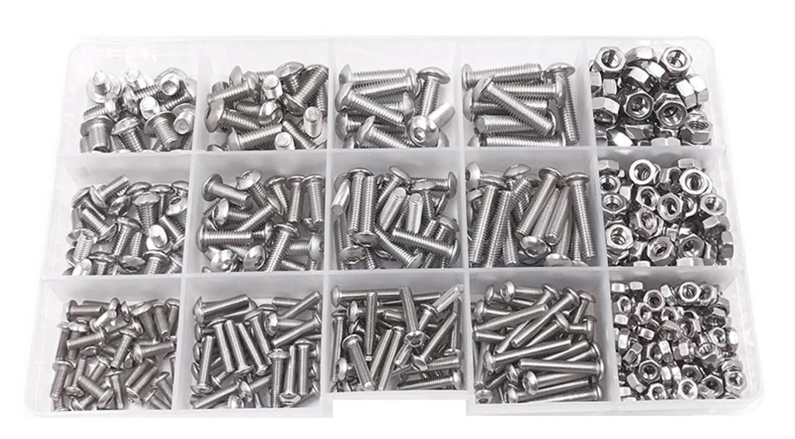 M3 M4 M5 M6 Innensechskantschrauben und Muttern-Set, Sechskantschrauben-Sortiment aus Edelstahl 304 für Möbelmontage(M3 M4 M5 (1set))