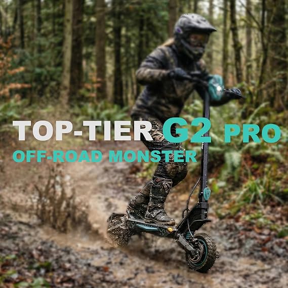 Off Road Electric Scooter for Adults with Dual 1000W Motors | Foldable E Scooters, 10 Tires, Up to 35 MPH Top Speed, 31-35 Miles Range, Dual Brake & Dual Suspension