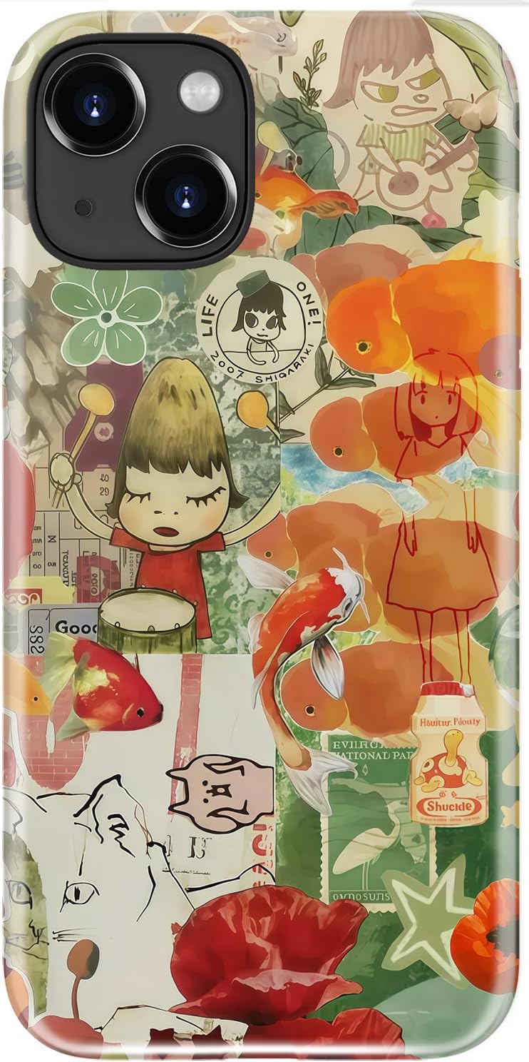 LUMARKE for iPhone 14/iPhone 13 Case,Cute Floral Cover,Wireless Charging