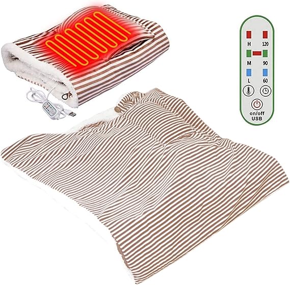 ROYACK Cordless Heated Blanket Battery Operated Electric Heating