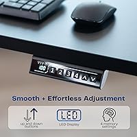 Vista 6 de VIVO DESK-KIT-1B7N-36 - Escritorio eléctrico de pie rústico de 71 x 36 pulgadas, ajuste de altura de memoria, serie 1B, marco negro con parte