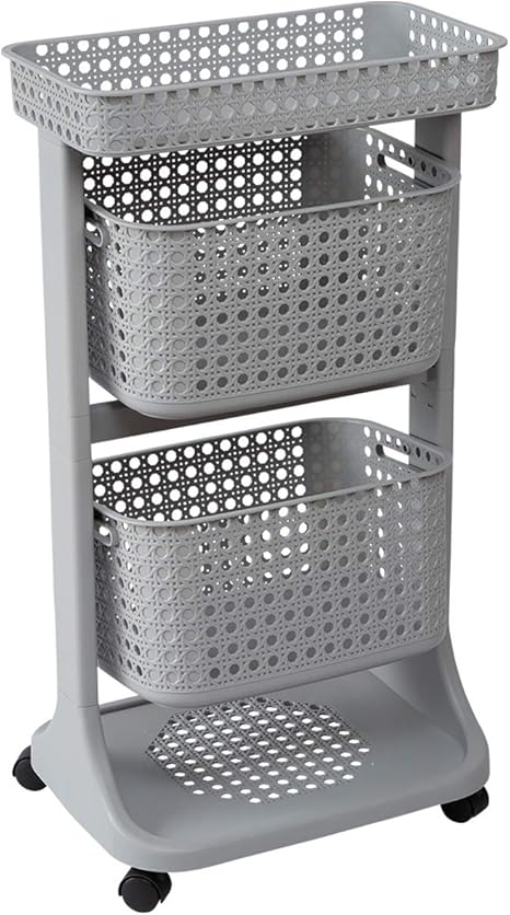 Amazon ランドリーバスケット スリム 2段 キャスター付き 洗濯カゴ ランドリーワゴン ランドリー収納 オンライン通販