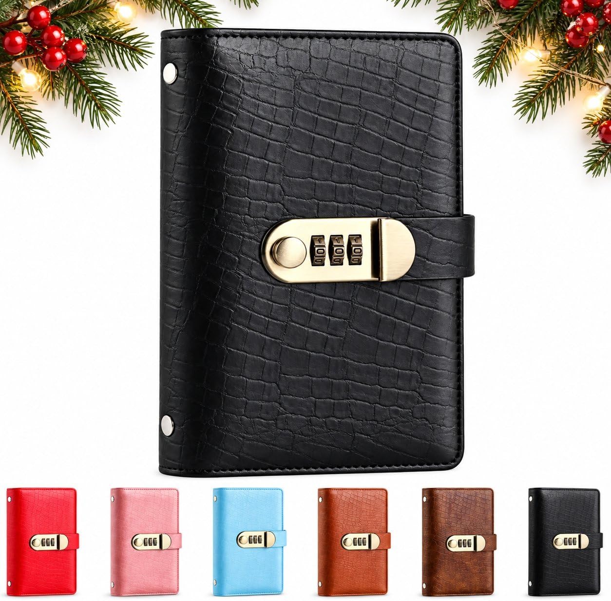 100 Envelope Savings Challenge Book Savings Notebook with Lock (Black)