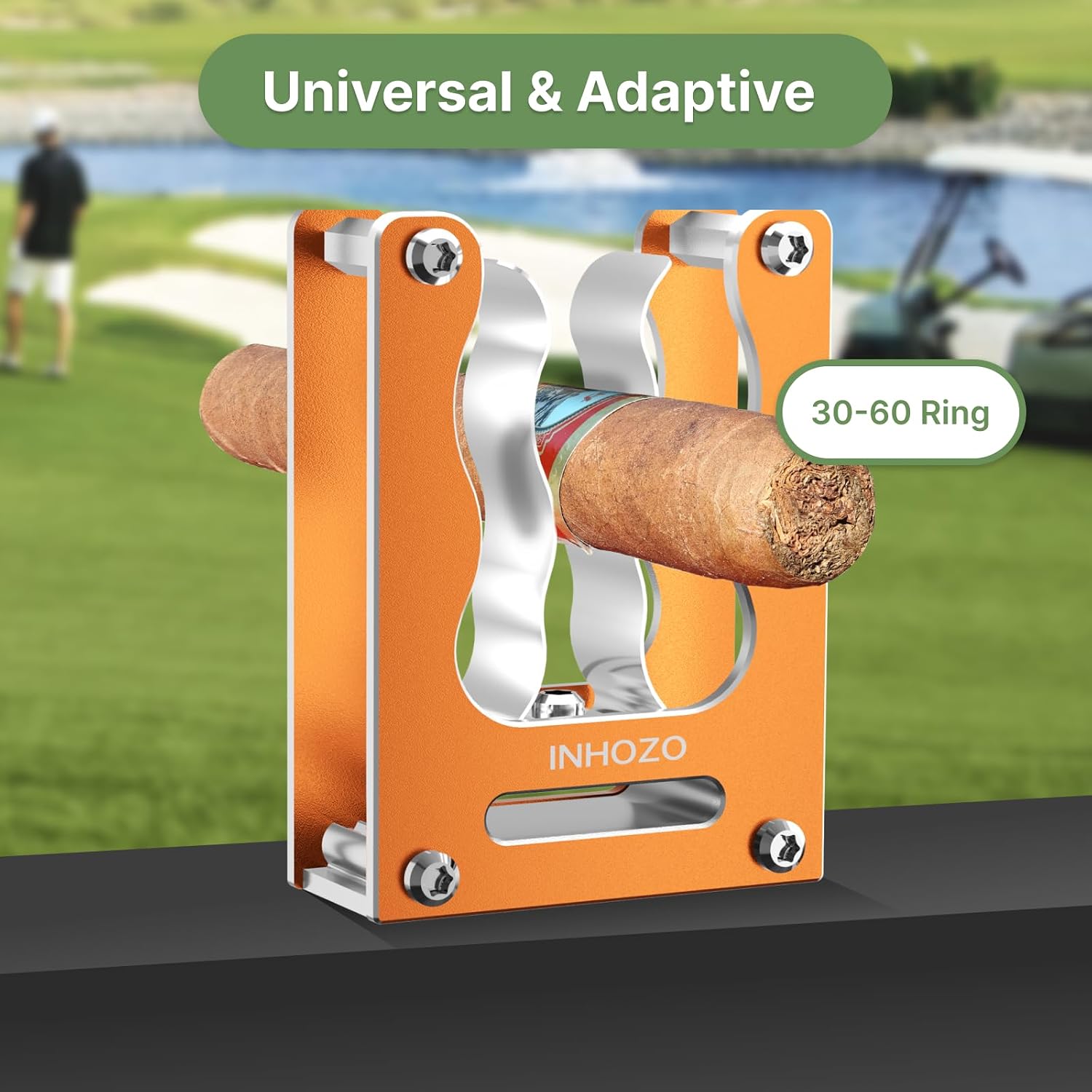 Magnetic Cigar Holder for Golf Cart – Ultimate Golf Accessory for Cigar Lovers, Sturdy Aluminum Alloy and No Scratch Design,Secure Hold Without Falling,Cigar Accessories & Gift for Men – Orange image 4