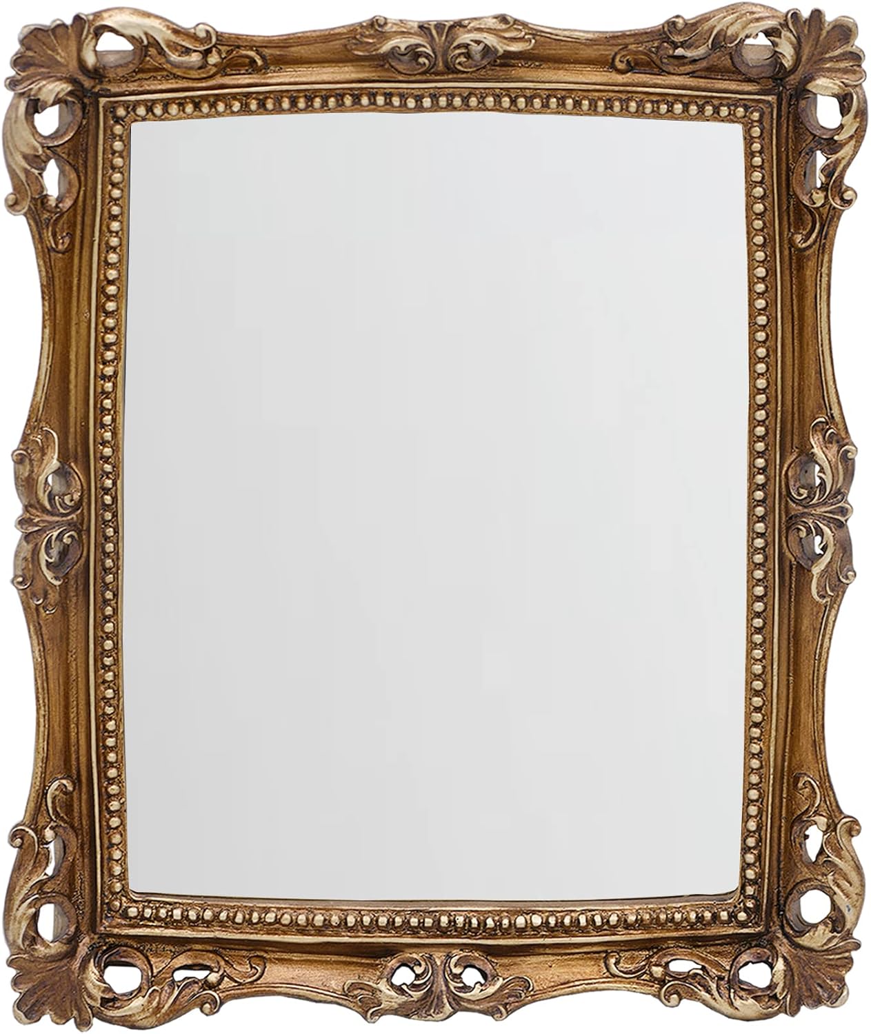 OIGUMR Square Wall Mirror Vintage Mirror Gold Mirror (Vintage Gold, 11x9.4 inch)