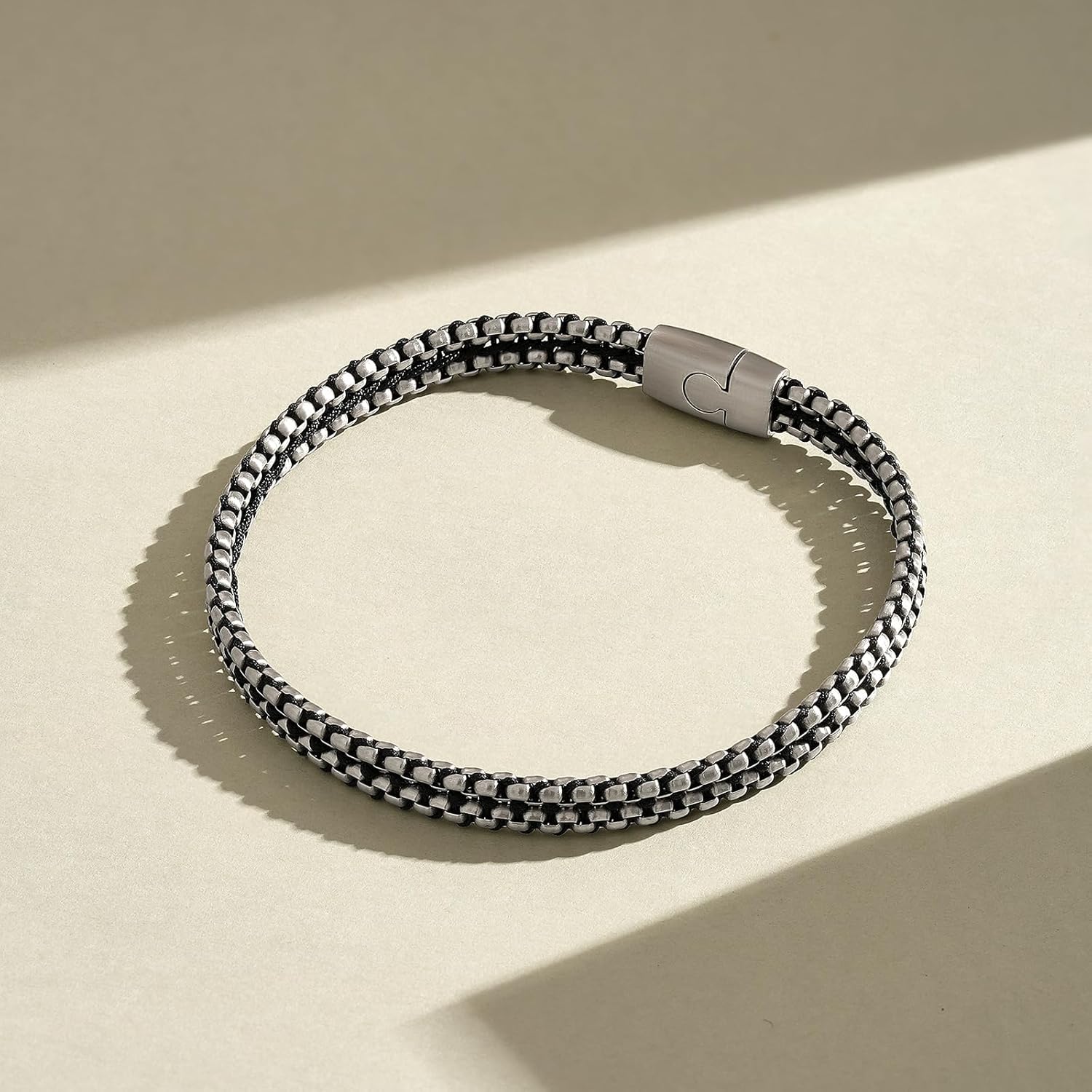 Braided Bracelet for Men, Stainless Steel Nylon Rope String Bracelets, Handmade Fashion Handmade Jewelry Gifts