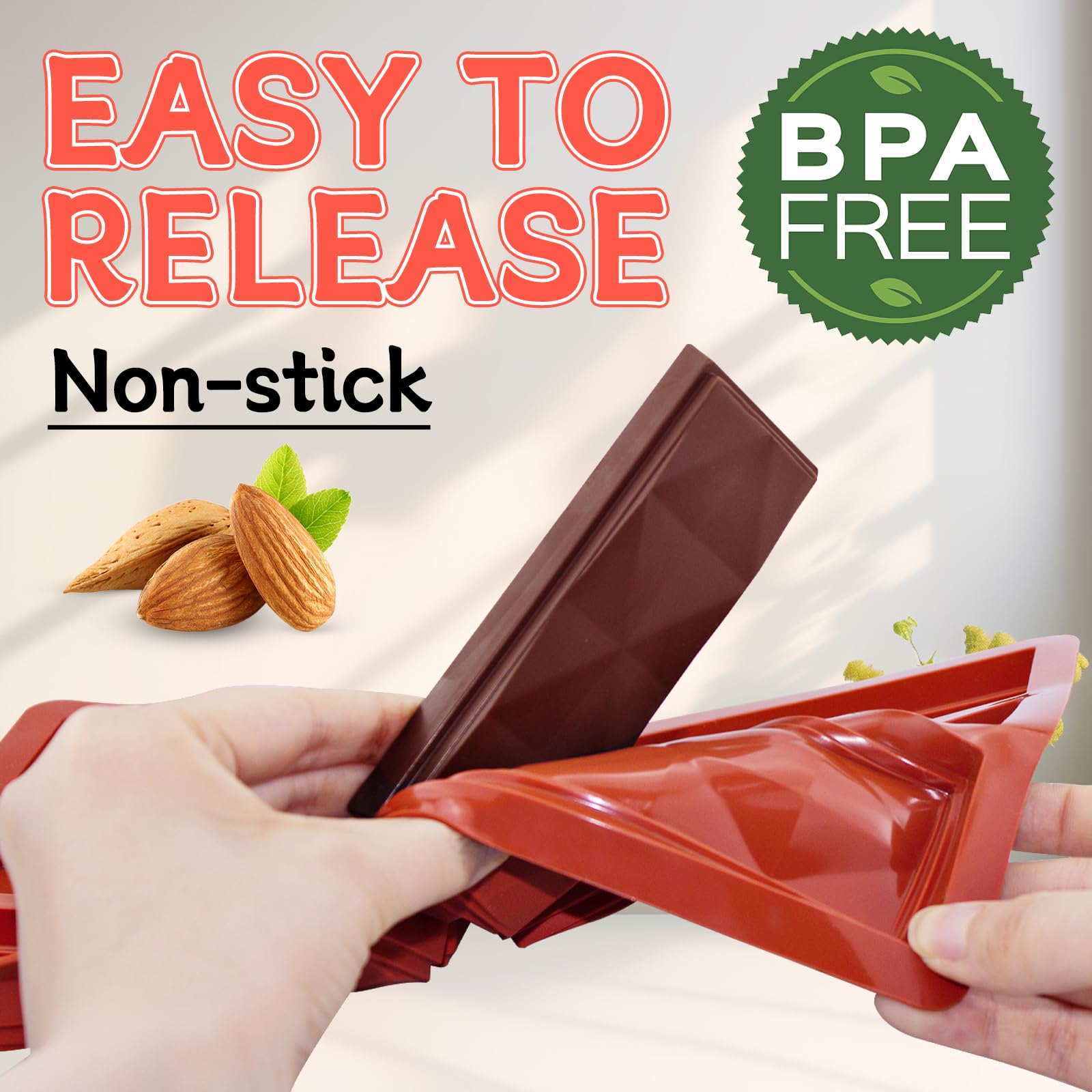 Stampo quadrato in silicone per cioccolato e torta da 1 pezzo