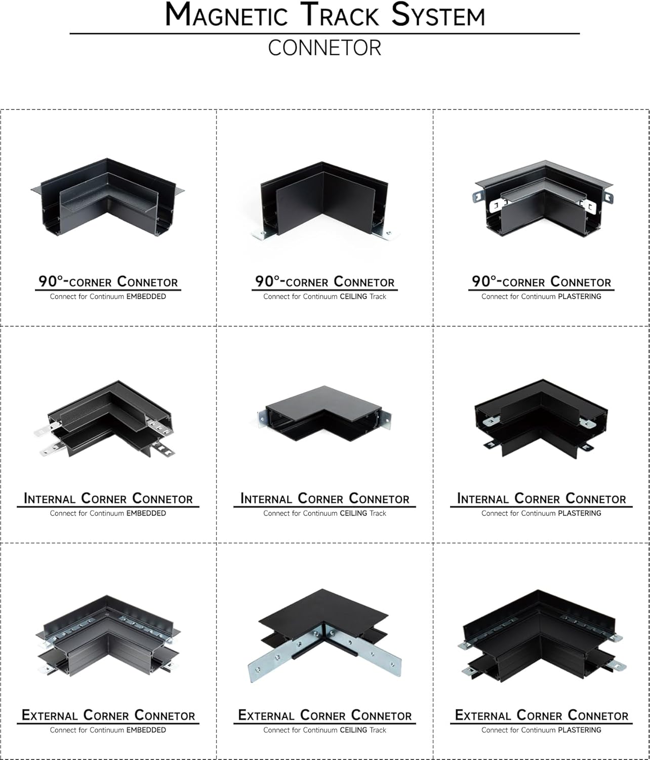 CX3525 4 Wire Recessed Magnetic Light Track for Lighting System, Easy Installation, Aluminum, Adjustable Head, Ideal for Home and Commercial Use (200cm/6.6ft/78.7inch)