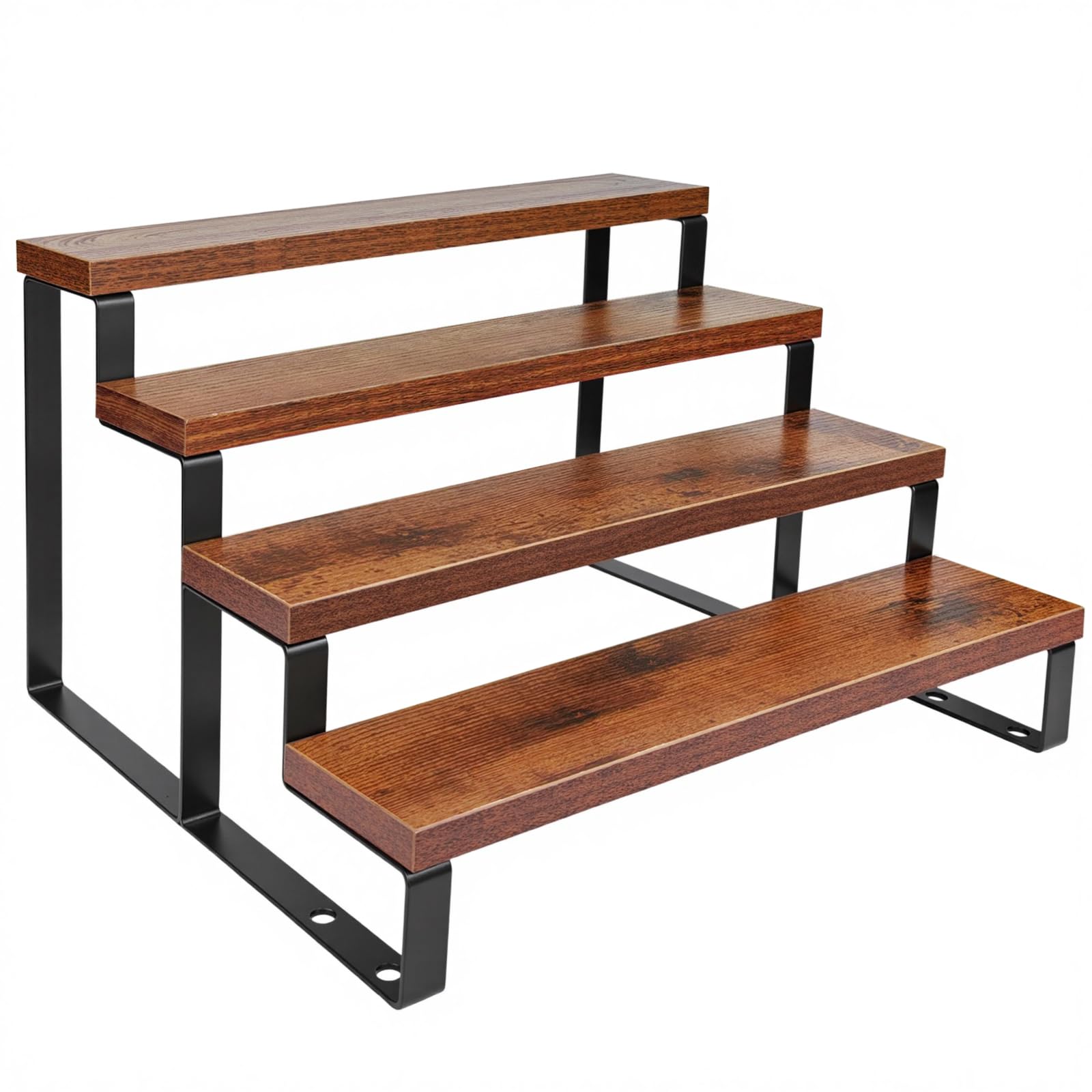 HomePekite Dark Brown Wood Cologne Organizer for Men,12 Inch Cologne Stand Waterproof Perfume Organizer for Dresser with Anti-Slip Washers,Wooden Display Risers Stand