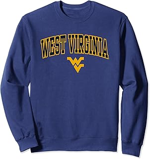 Elite Authentics West Virginia Mountaineers Arch Over Sweatshirt - Blue, Unisex-Adult, Unisex, Sweatshirt, Sports-Fan Sweatshirts