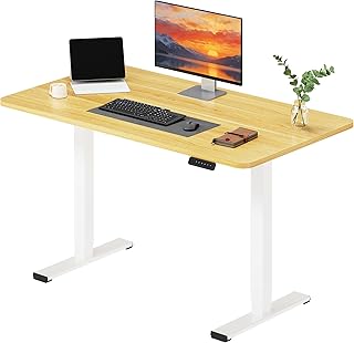 SANODESK Mesa Elétrica Elevável com Tampo Inteiro 120 x 60 cm, Regulável em Altura, Estrutura Telescópica Bidirecional,...