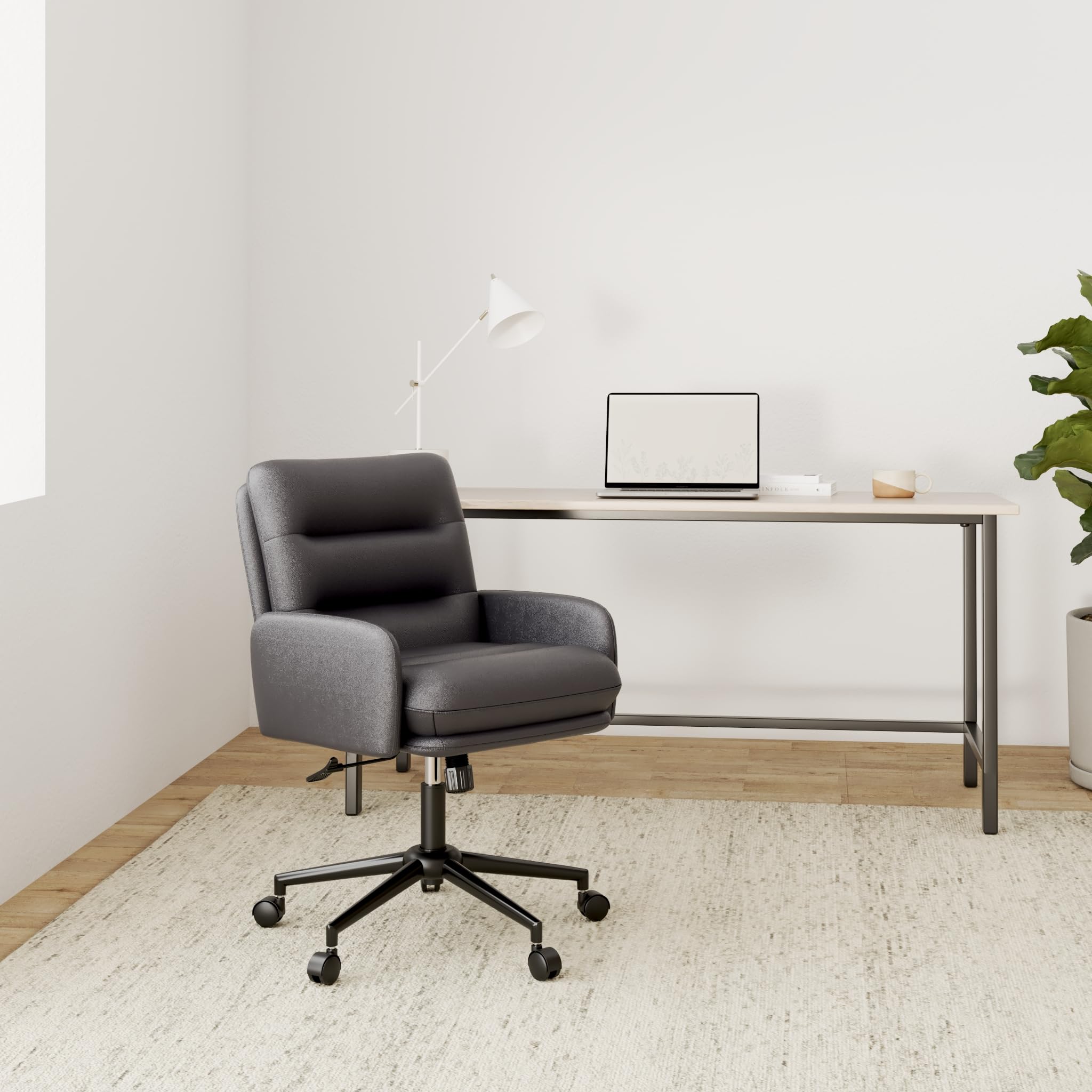 Youhauchair YC-5007DG Chaise de Bureau, Simili Cuir, e#Dark Gray, 61D x 60W x 97H Centimeter
