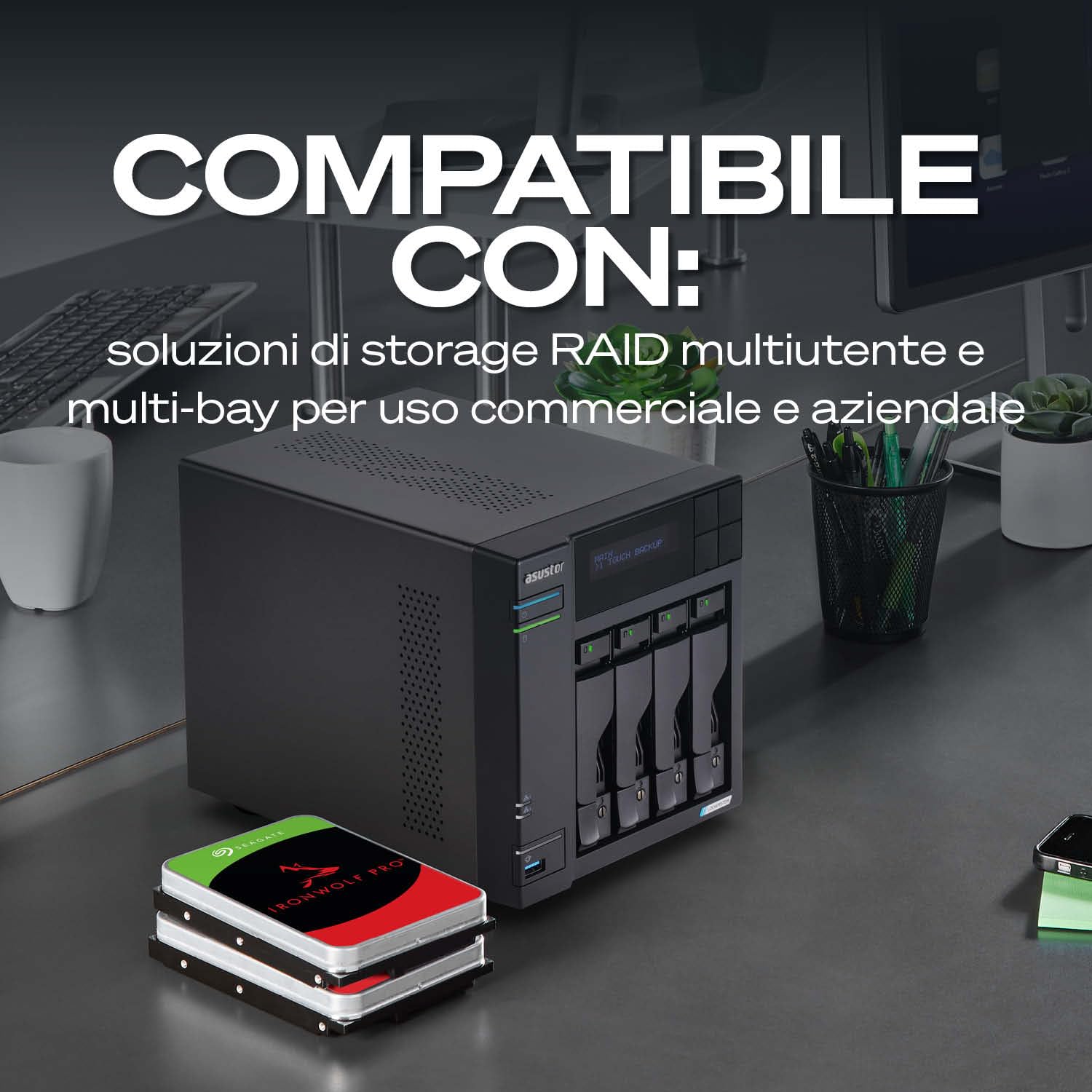 Seagate IronWolf Pro 8TB Enterprise NAS HDD CMR 3.5-inch SATA 6Gb/s 7200 RPM 256MB Cache ST8000NTZ01