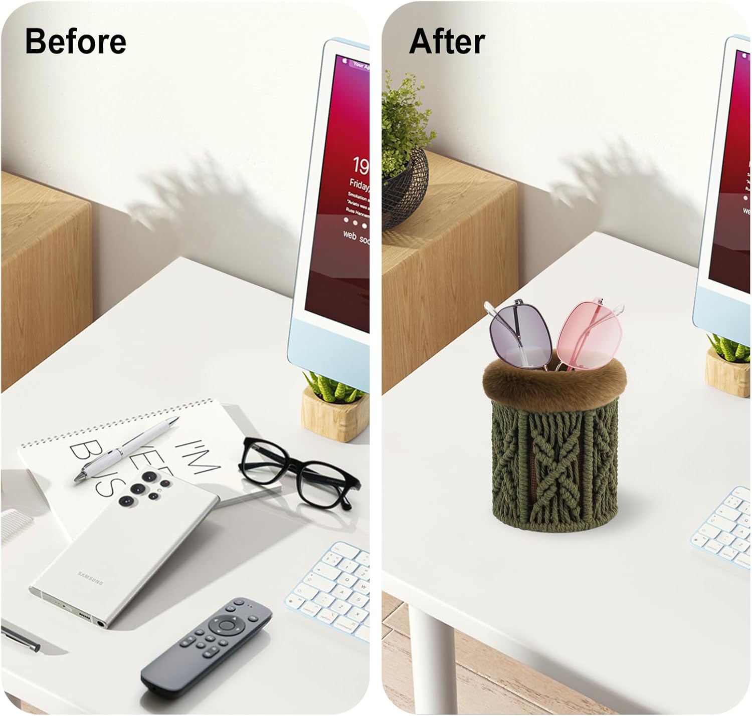 Glasses Holder for Nightstand Boho Decor Glasses Holder Stand Eyeglass Holder for Table Office Desk Car Organizer thumbnail