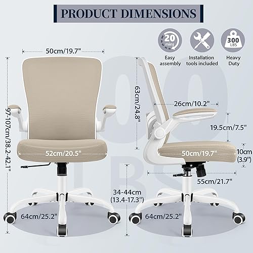 Miniatura 10 de FelixKing Silla de oficina, silla de escritorio ergonómica con altura ajustable y soporte lumbar, sillas giratorias, silla de computadora de