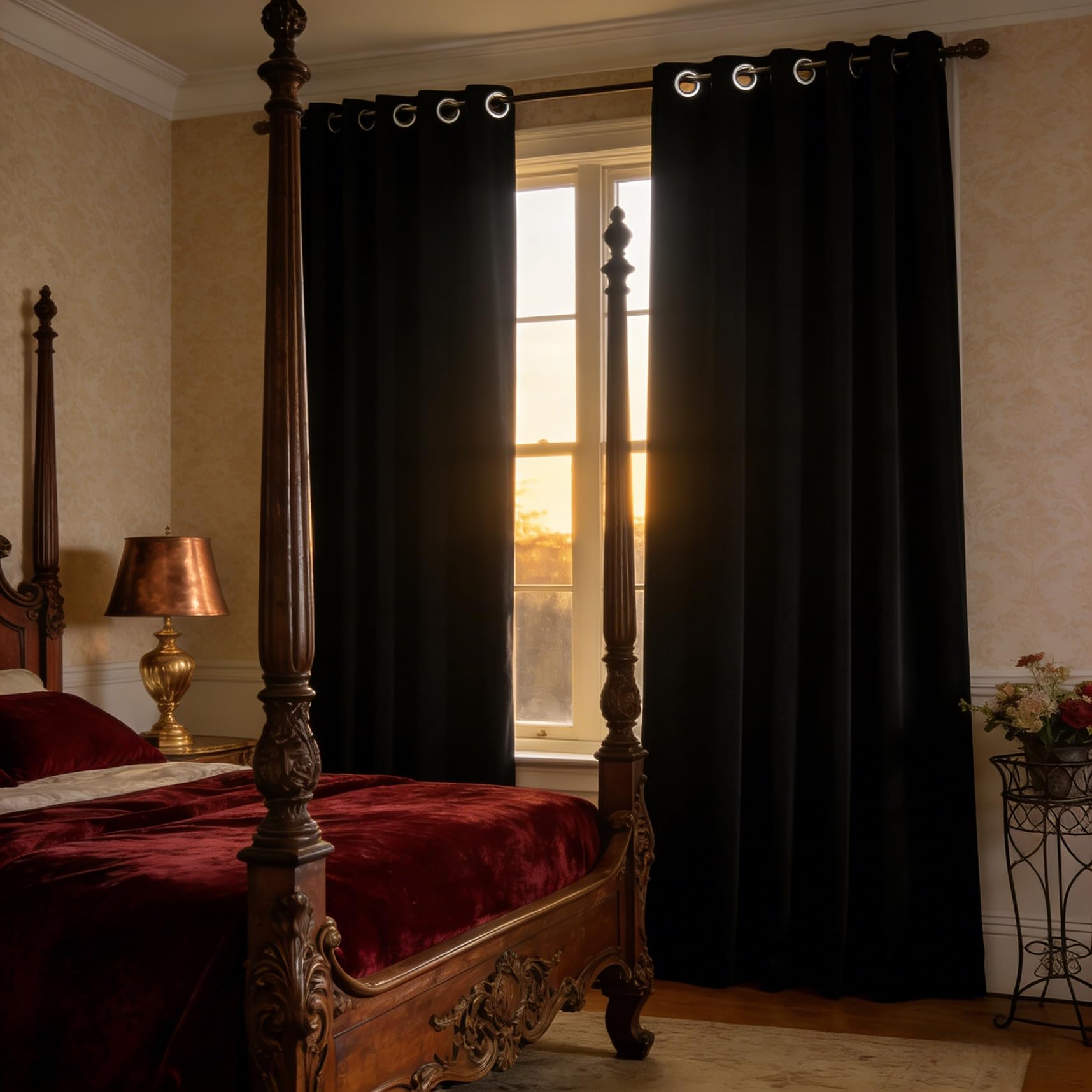 Rideau opaque occultant anti-froid imperméable pour fenêtre de chambre