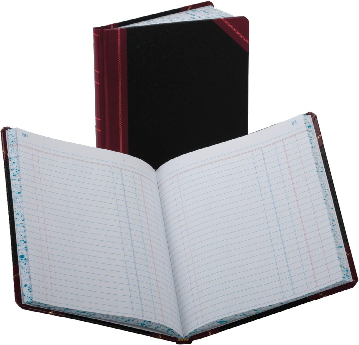 Boorum & Pease Record/Account Book, Black/Red Cover