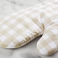Vista 4 de KitchenAid Gingham Oven Mitt 2-Pack Set, Milkshake, 7"x13