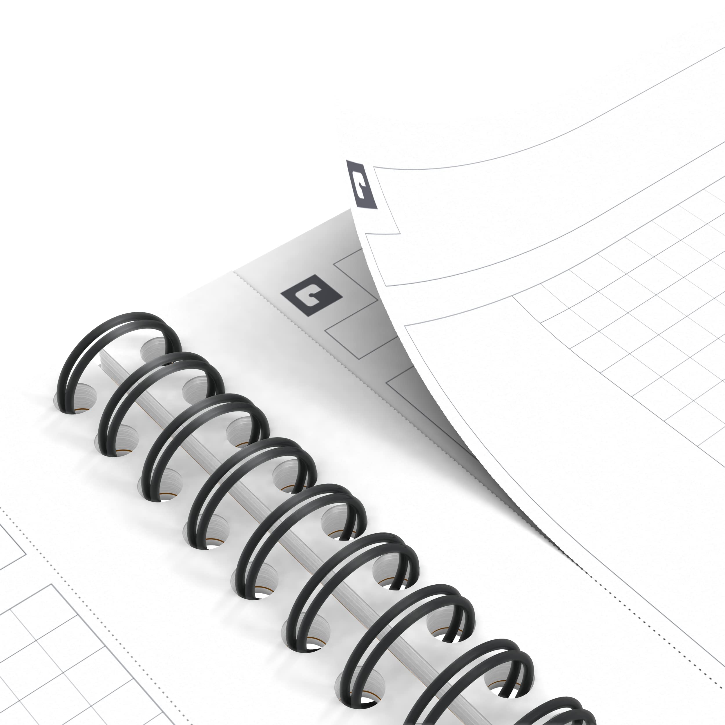 Oxford, Notebook Spiralato B5, 5 Pezzi, Rigatura 5mm, 160 Pagine, Carta 80gr , App Scribzee, Nero