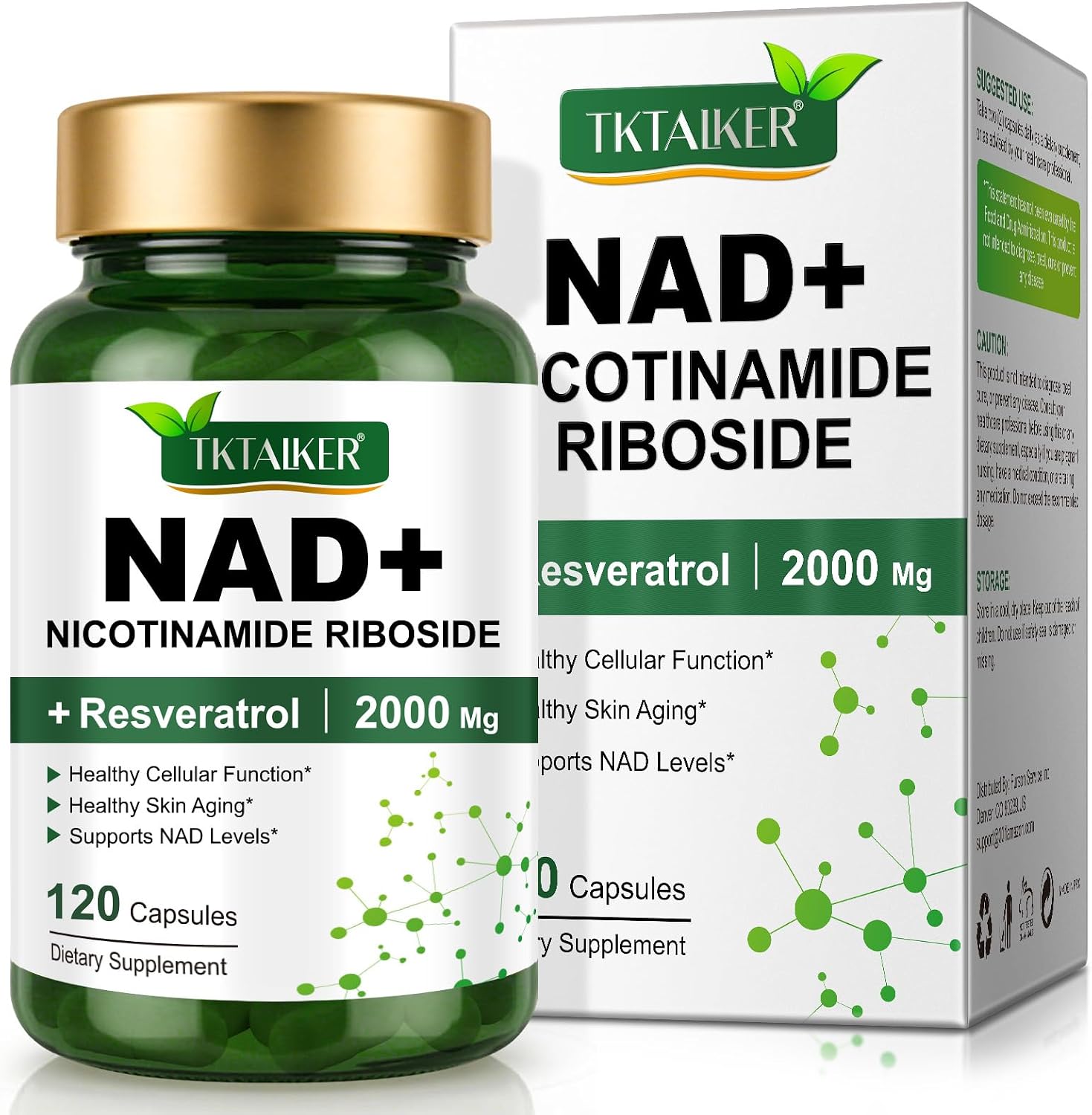 NAD+ Supplement 2000 mg Extra Strength for Women & Men-120p