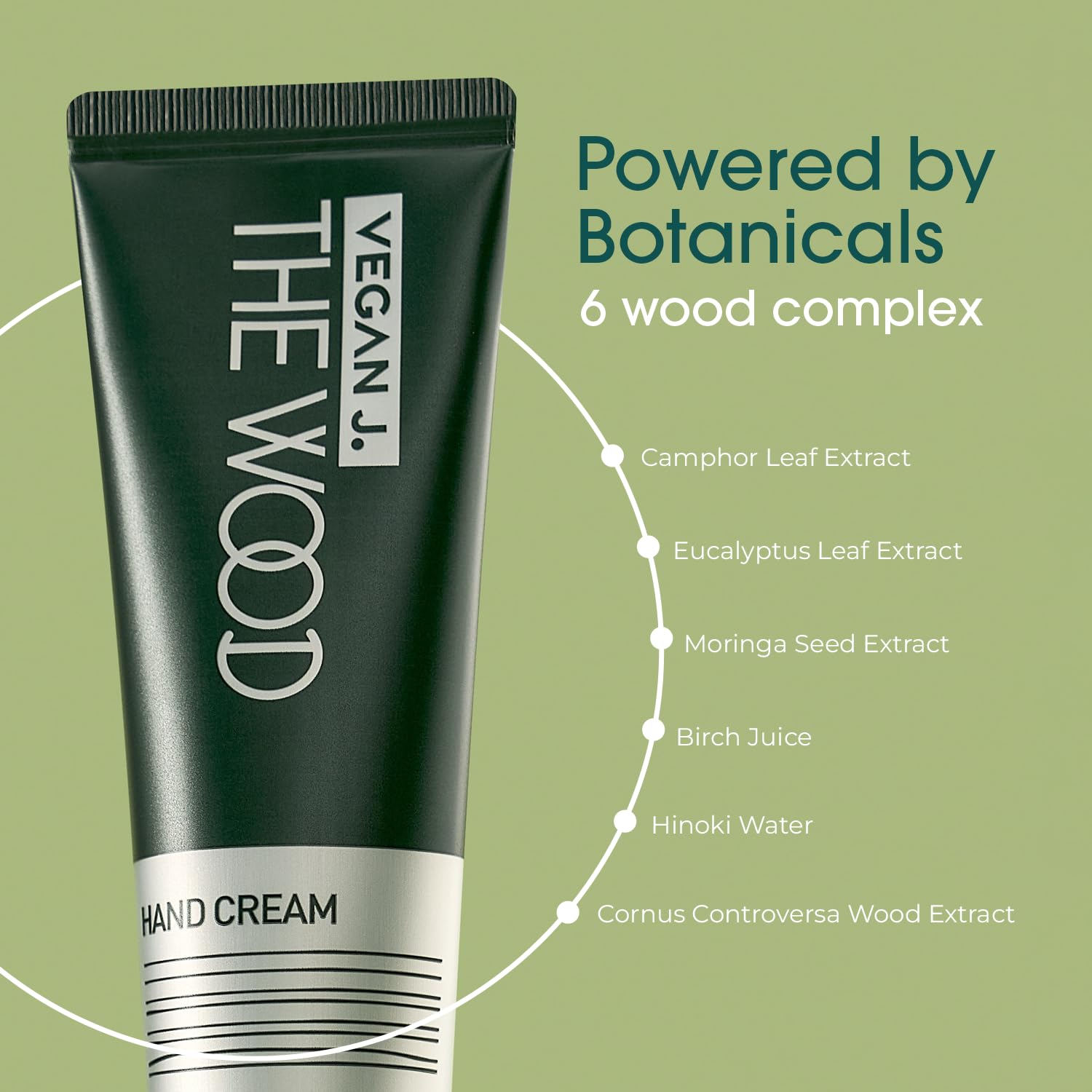 The Wood Hand Cream | Deep Hydration with Shea Butter | Fast-Absorbing, Non-Sticky, Vegan & Cruelty-Free Hand Care with Woody Amber Green Scent (1.69 fl.oz.)