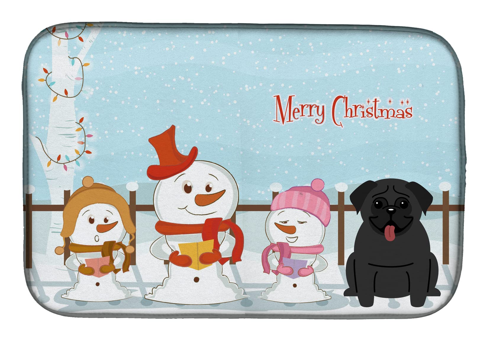 Tapis de séchage de Noël Carlin Noir, le cadeau idéal pour les amoureux des chiens