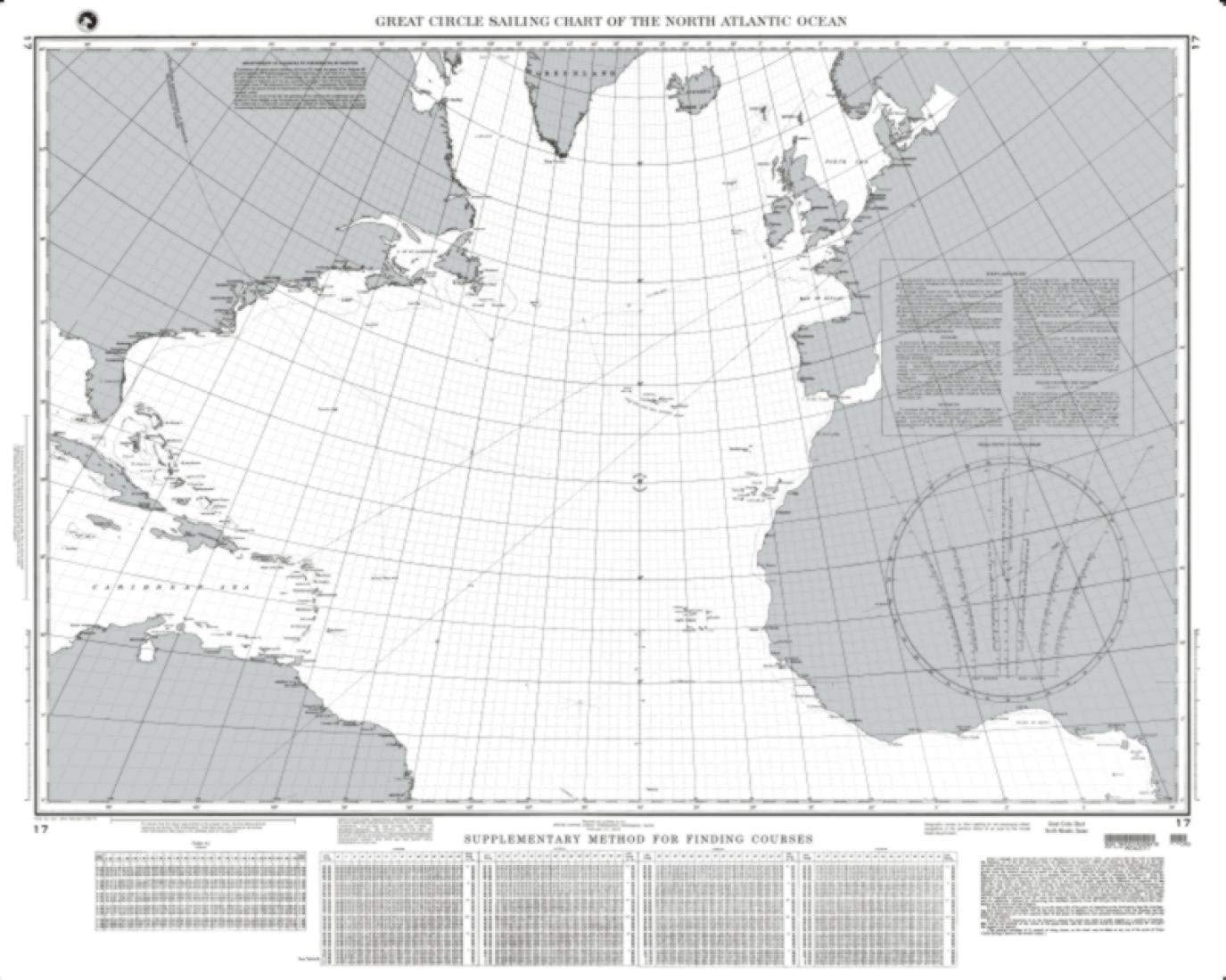 NGA Chart 17-Great Circle Sailing Chart of The North Atlantic Ocean-image-13