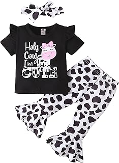 PURSKYY Baby Girl Fall Outfit Toddler Clothes Flare Pant Set Infant Bell Bottoms